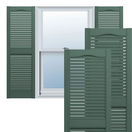 Builders Edge, Standard Cathedral Top Center Mullion, Open Louver Shutters, 10120060028